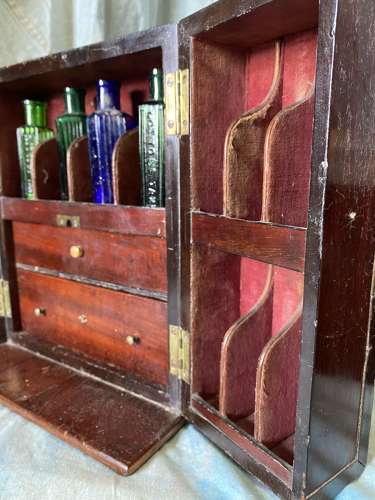 A George III / IV mahogany apothecary box with secret compartment