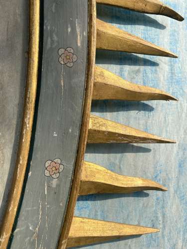 A 19th century Dutch painted and gilt wood ecclesiastical statue stand