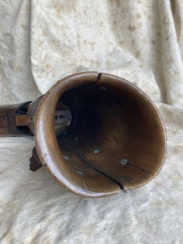 A rare antique Victorian wooden prosthetic leg by Sillis of London