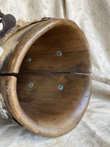 A rare antique Victorian wooden prosthetic leg by Sillis of London