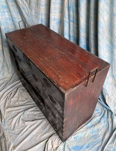 A Japanese Meiji era Sendai-dansu tansu chest, circa 1870