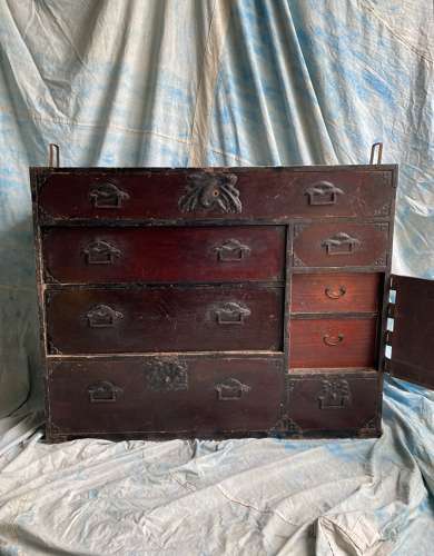 A Japanese Meiji era Sendai-dansu tansu chest, circa 1870