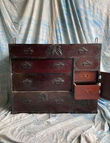 A Japanese Meiji era Sendai-dansu tansu chest, circa 1870