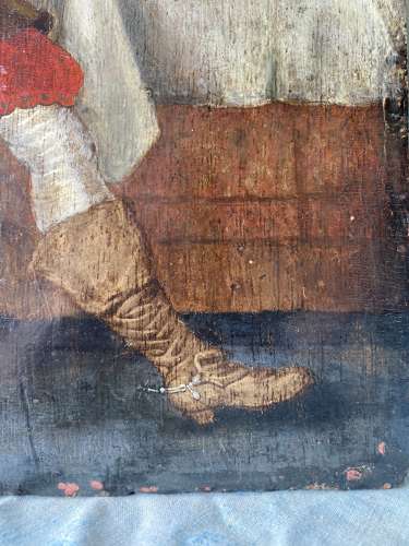 A late 18th century Dutch oil painting on oak panel - tavern scene