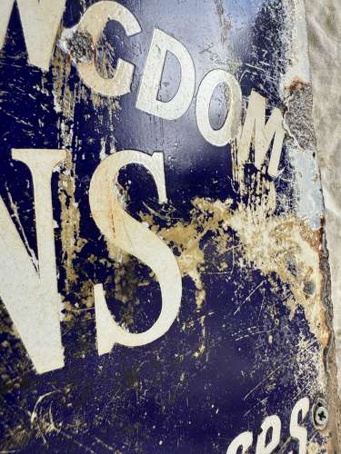 A 6ft tall Victorian enamel advertising sign for lamp oil