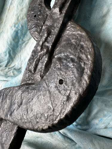 A rare antique cast iron rod of Asclepius apothecary trade sign c.1880