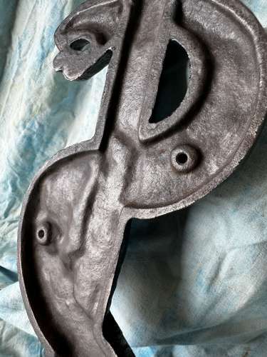 A rare antique cast iron rod of Asclepius apothecary trade sign c.1880