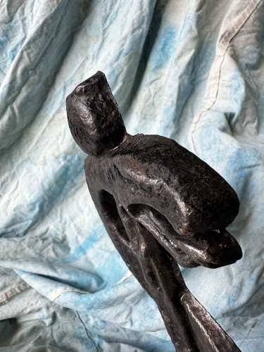 A rare antique cast iron rod of Asclepius apothecary trade sign c.1880