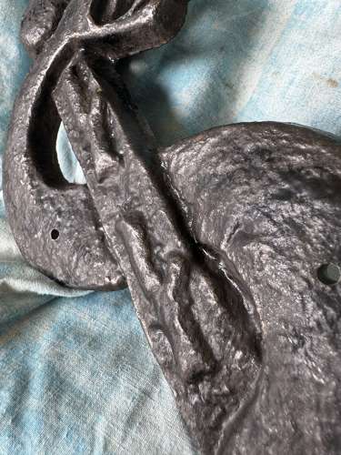 A rare antique cast iron rod of Asclepius apothecary trade sign c.1880