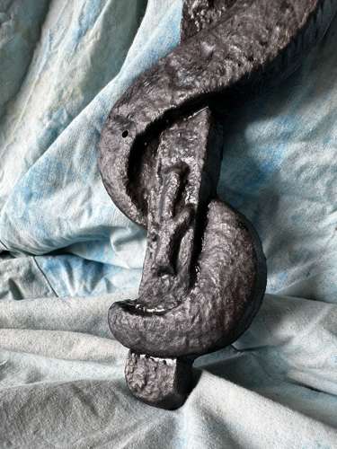 A rare antique cast iron rod of Asclepius apothecary trade sign c.1880
