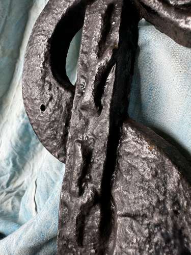 A rare antique cast iron rod of Asclepius apothecary trade sign c.1880