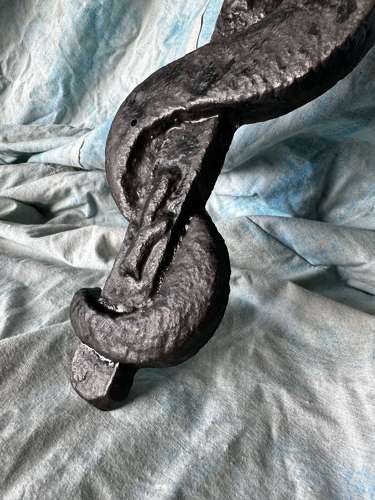 A rare antique cast iron rod of Asclepius apothecary trade sign c.1880