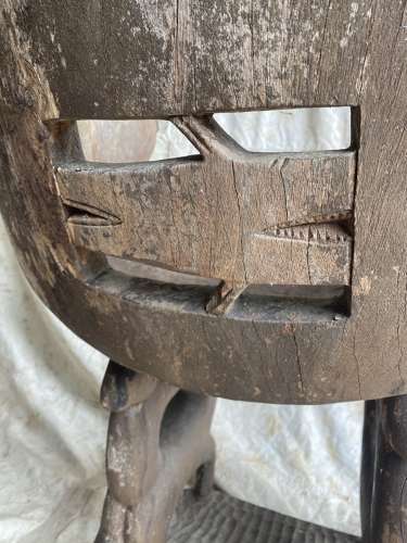An antique tribal Fon tribe lion throne chair - Benin region