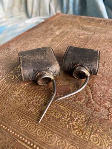 A pair of antique uncommon 19th century cock fighting spurs