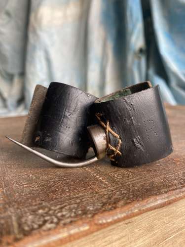 A pair of antique uncommon 19th century cock fighting spurs