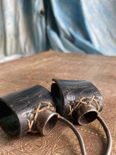 A pair of antique uncommon 19th century cock fighting spurs