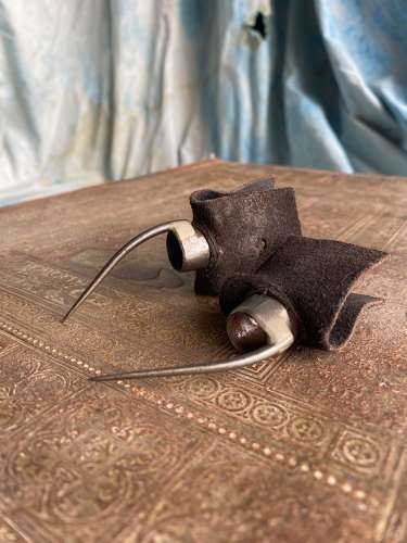 A pair of antique uncommon 19th century cock fighting spurs