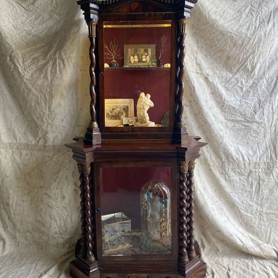 A stunning antique 19th century Italian rosewood display cabinet