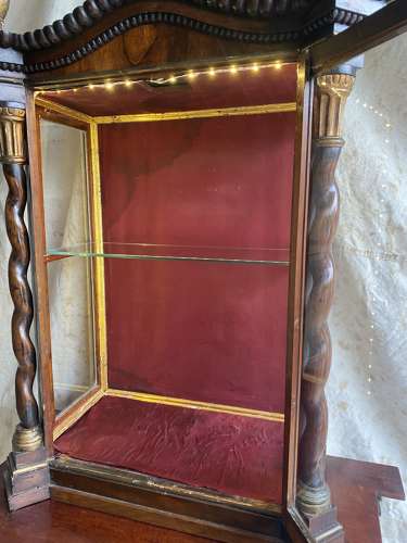 A stunning antique 19th century Italian rosewood display cabinet
