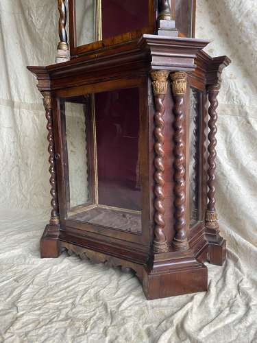 A stunning antique 19th century Italian rosewood display cabinet