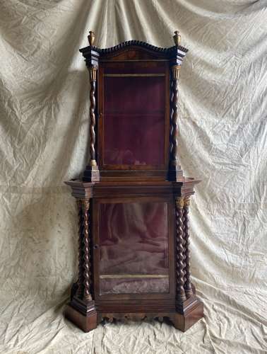 A stunning antique 19th century Italian rosewood display cabinet