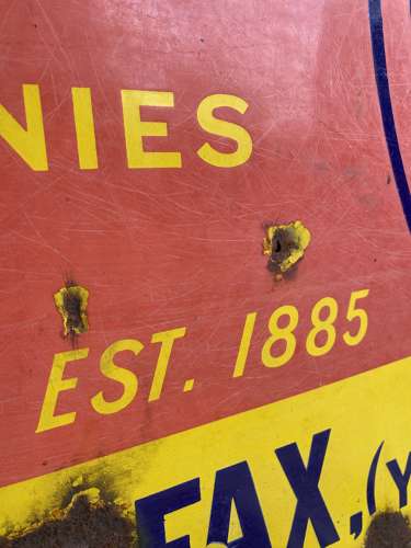 A rare large antique Victorian enamel advertising sign