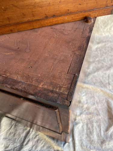 An antique 19th century mahogany campaign chest of drawers