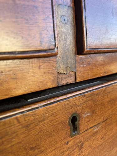An antique 19th century mahogany campaign chest of drawers