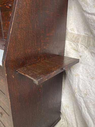 A set of antique Victorian oak dentist's drawers