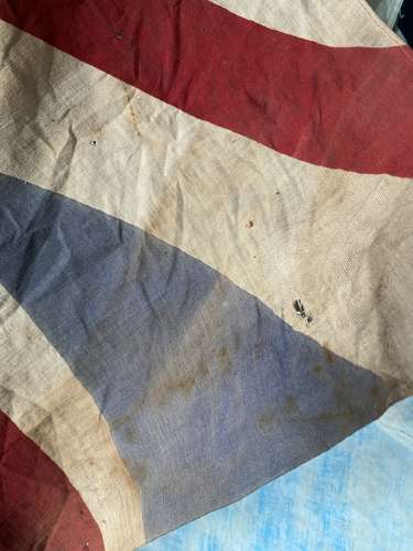 An early 20th century antique union jack flag on pole c.1910