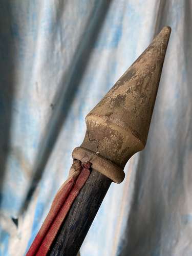An early 20th century antique union jack flag on pole c.1910