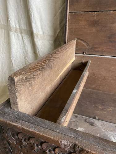 An exceptional antique 18th century oak Italian Cassone wedding chest.