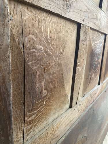 A charming antique 18th century Welsh panelled oak box settle
