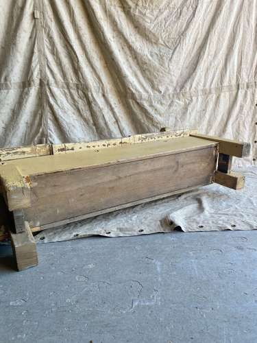 An antique 8ft Victorian pine school bench with seat storage