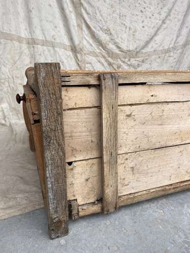 An antique early 19th century vernacular pine box settle