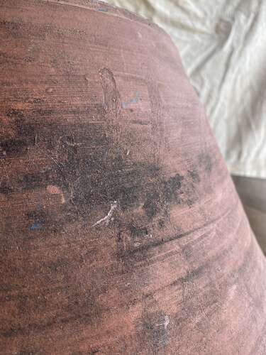 A large antique late 19th century Welsh glazed earthenware dairy bowl
