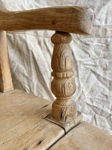 Impressive country house antique 19th century pine high back settle bench