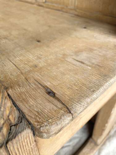 Impressive country house antique 19th century pine high back settle bench