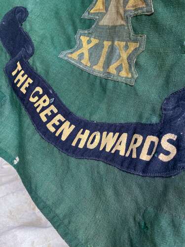 A rare antique late 19th century The Green Howards regimental military flag