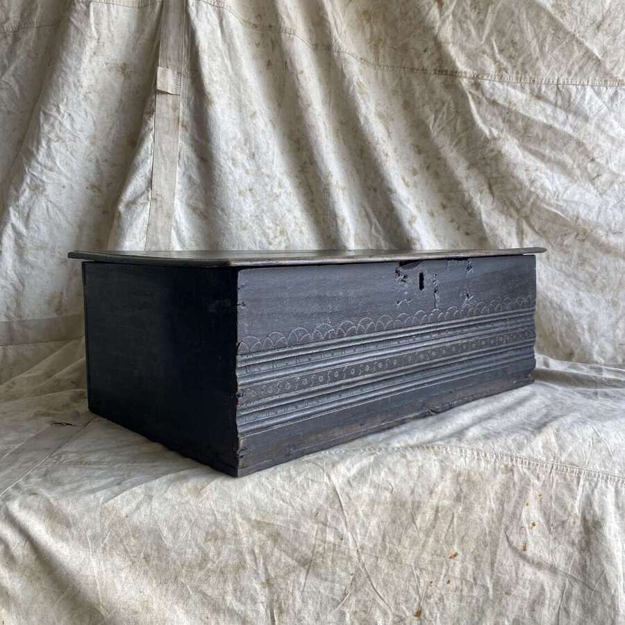 A charming antique 17th century English ecclesiastical oak bible box
