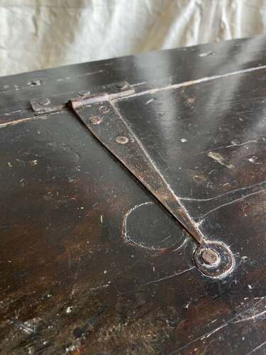 An antique 17th century James II oak coffer circa 1686