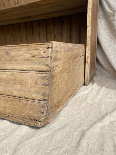 A rare antique 19th century vernacular pine Irish settle bed