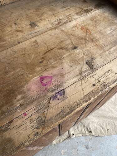 A rare antique 19th century vernacular pine Irish settle bed
