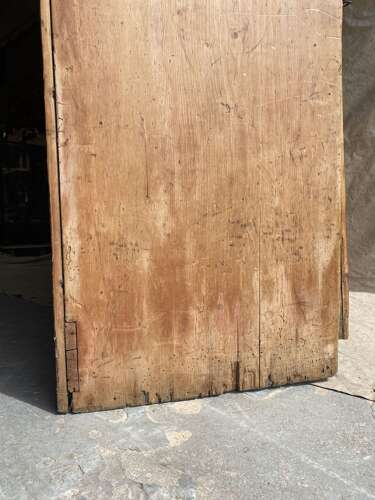 A rare antique 19th century vernacular pine Irish settle bed