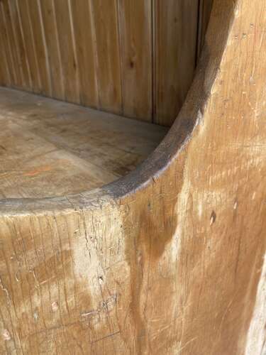 A rare antique 19th century vernacular pine Irish settle bed