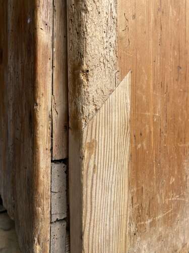 A rare antique 19th century vernacular pine Irish settle bed