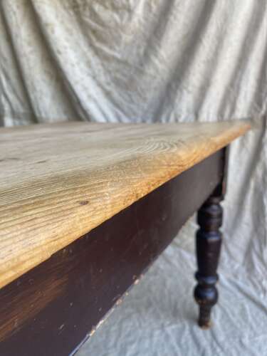 An antique 19th century pine scrub top scullery table