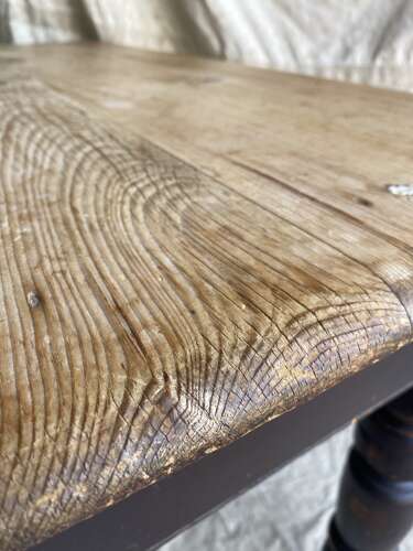 An antique 19th century pine scrub top scullery table