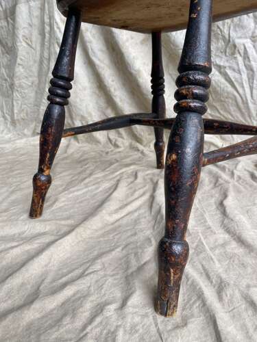 An antique 19th century elm and ash hoop and stick back Windsor chair