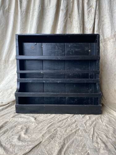A charming antique 19th century provincial Scottish kitchen painted pine plate rack